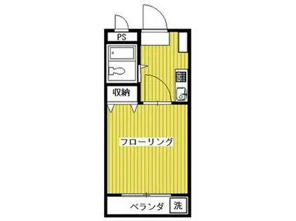 ウエスト・アレイ(1K/1階)の間取り写真