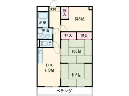 第弐藤栄ハイツ(3DK/3階)の間取り写真