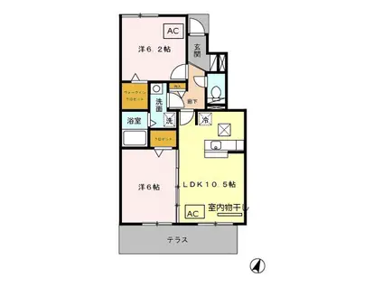 ベリーコート(2LDK/1階)の間取り写真