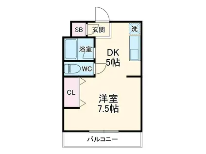 アザレアマンション(1DK/4階)の間取り写真