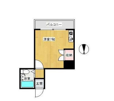 下里ビル(ワンルーム/3階)の間取り写真