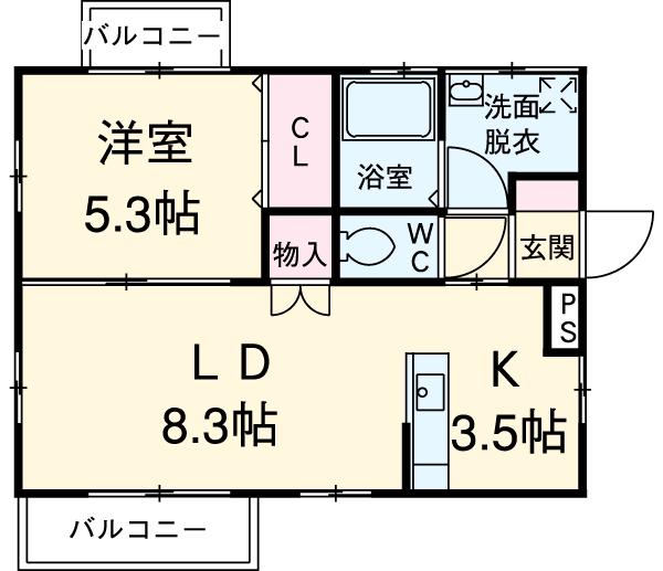 レジーナ(1LDK/1階)の間取り写真