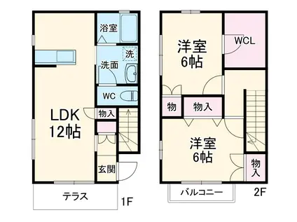 プレアデス・テラス(2SLDK)の間取り写真