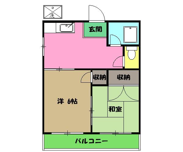 コーポときわ(2K/1階)の間取り写真