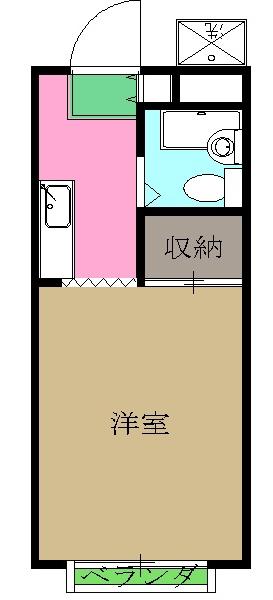 田所コーポB棟(1K/2階)の間取り写真