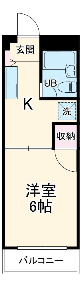 ロータリー所沢ハイツ(1K/1階)の間取り写真