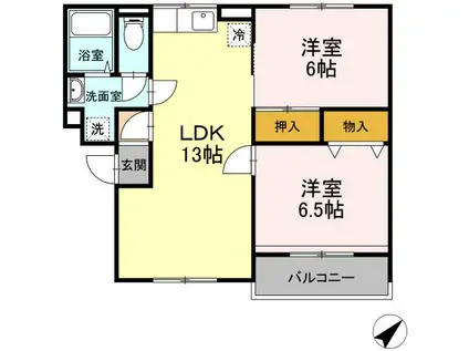 メゾン藤(2LDK/3階)の間取り写真