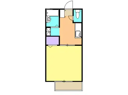 メロディー(1DK/2階)の間取り写真