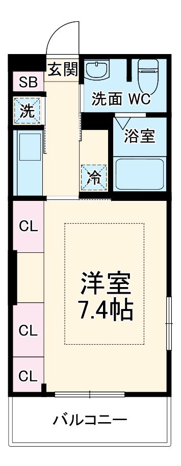 リブリ・UNITEE(1K/2階)の間取り写真