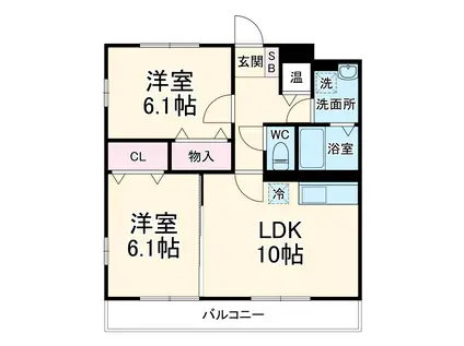 パークハイムA(2LDK/2階)の間取り写真