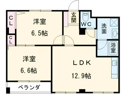 リエス西院(2LDK/3階)の間取り写真