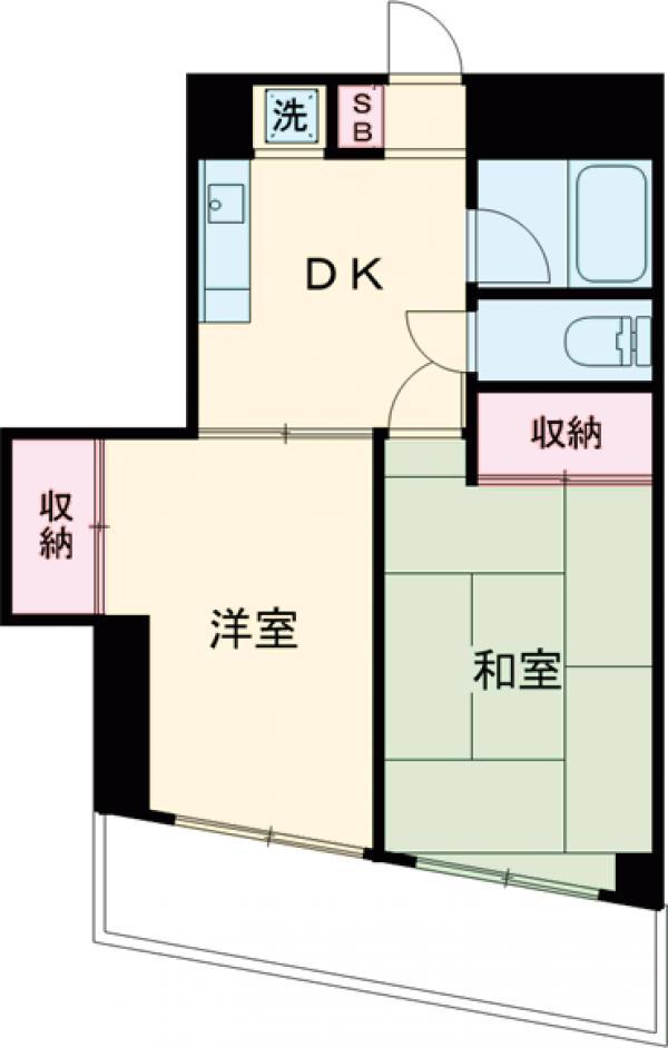 クレセントマンション富士見台(2DK/3階)の間取り写真