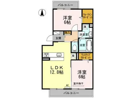 カーサ・ペーラ(2LDK/3階)の間取り写真