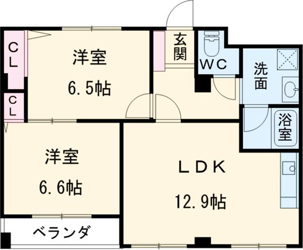 リエス西院(2LDK/3階)の間取り写真