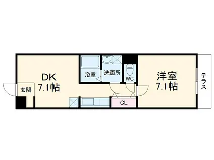 グレース西ノ京(1DK/3階)の間取り写真