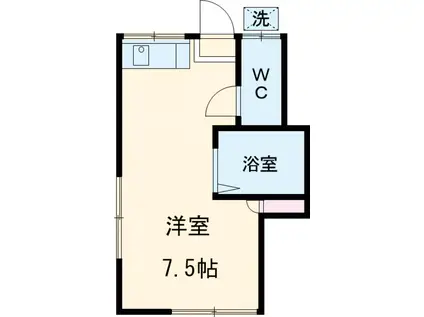 たかおコーポ(1K/1階)の間取り写真