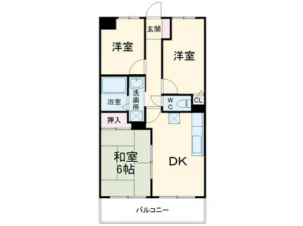 ラフィネ相武台Ⅲ(3DK/2階)の間取り写真