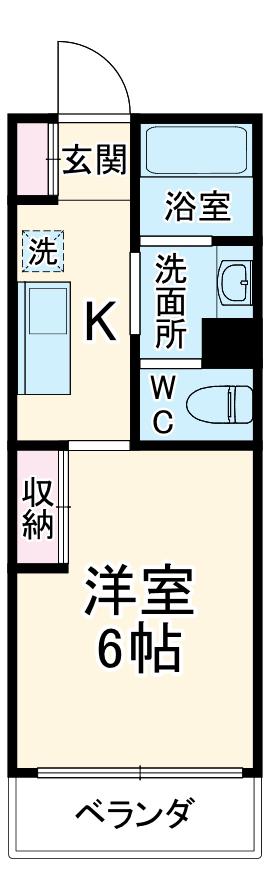 アーバンベルテ(1K/2階)の間取り写真
