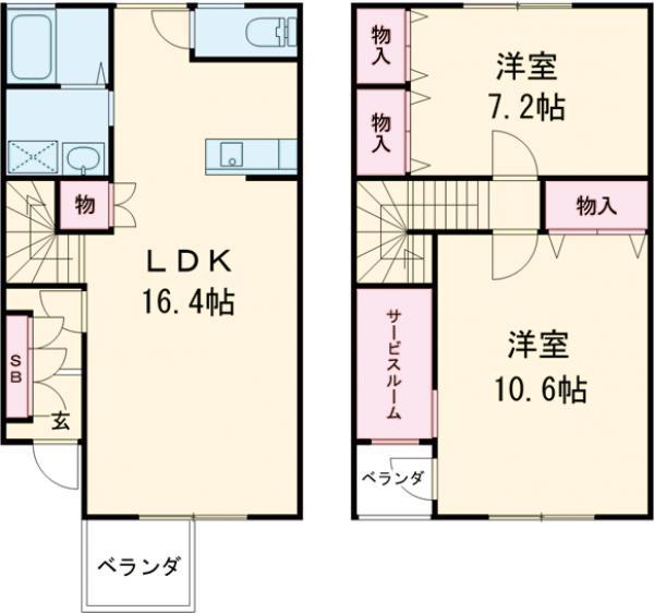 Ｍａｉｓｏｎ　Ｍｙｒｔｉｌｌｅ(2LDK)の間取り写真