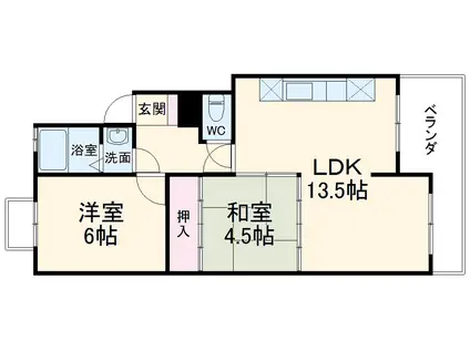 北前田マンション(2LDK/3階)の間取り写真