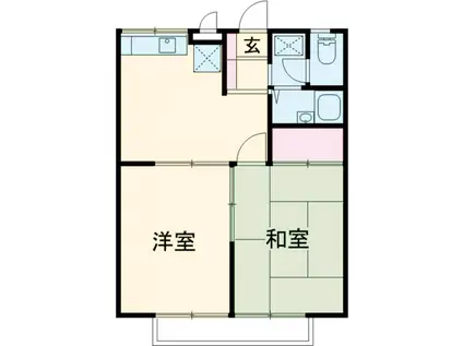 エステートピアリバーサイド(2K/2階)の間取り写真