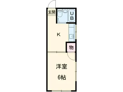 サンホワイト森山(1K/2階)の間取り写真