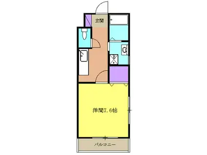 メゾン・ドゥ・エルミタージュ庵(1K/2階)の間取り写真