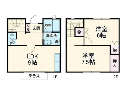 トミハイツＢ(2LDK)の間取り写真