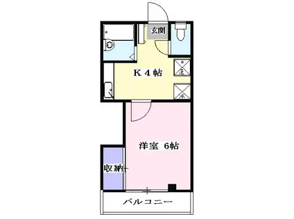 万代ビル(1K/2階)の間取り写真