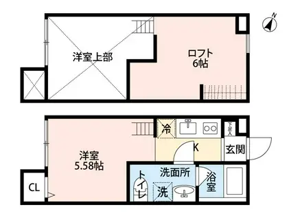 OVEST(1K/1階)の間取り写真