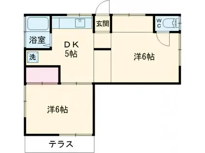 川崎荘(1LDK/1階)の間取り写真