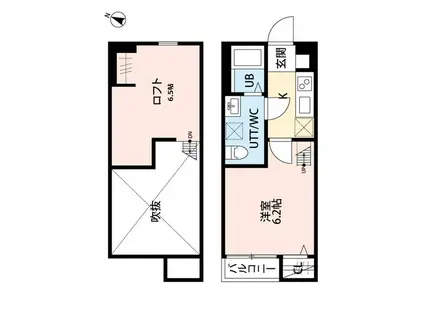 AQUA(1K/2階)の間取り写真