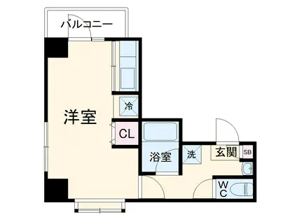 アメニティコート相模大野(1K/4階)の間取り写真