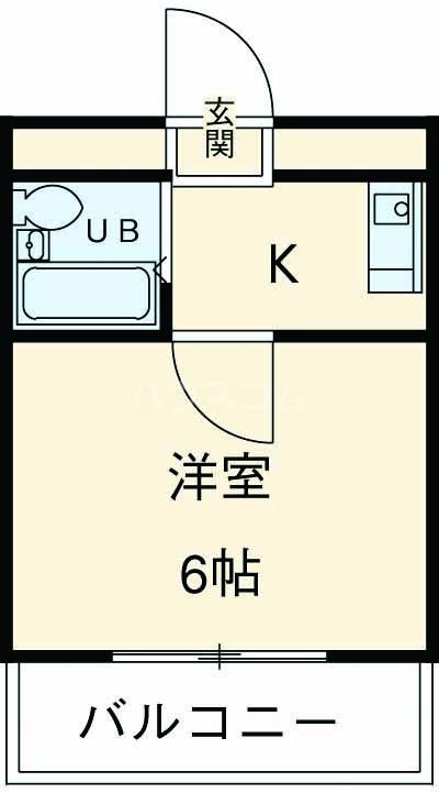 ユウパレス取石(1K/1階)の間取り写真