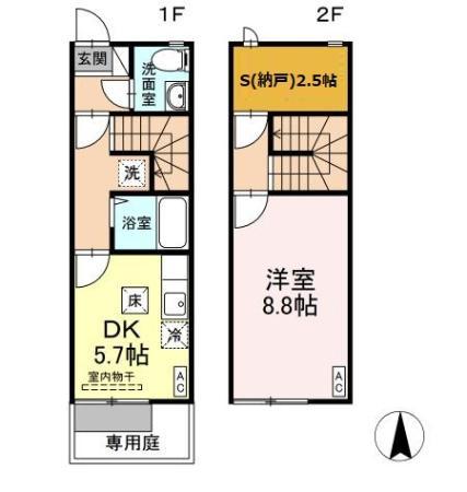 フォンテーヌ　シス(1SDK)の間取り写真