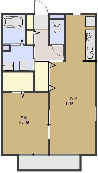 フューチャーⅡ(1LDK/1階)の間取り写真