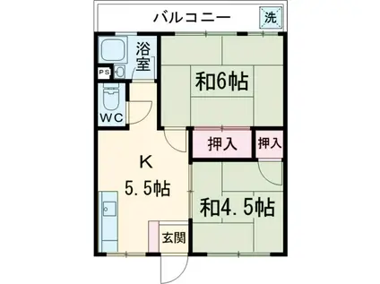 オリーブハイツ(2DK/3階)の間取り写真