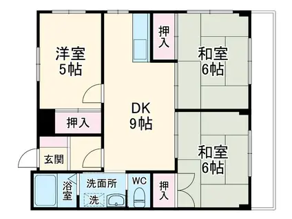 関本屋ビル(3DK/2階)の間取り写真