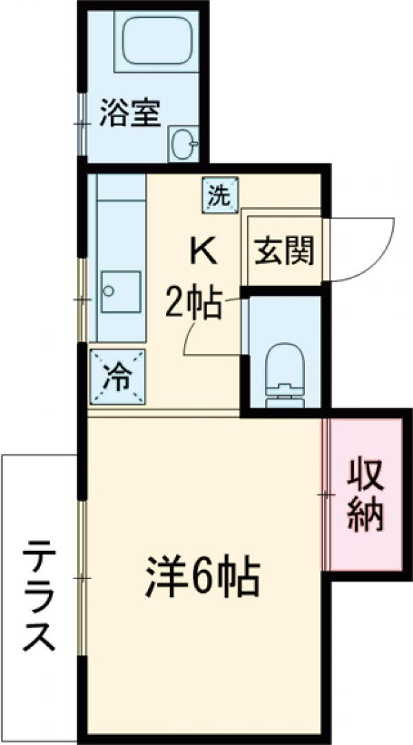 サニーハウス(1DK/2階)の間取り写真
