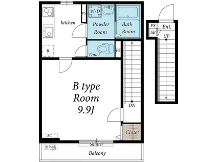 リブリさくらみち(1K/2階)の間取り写真