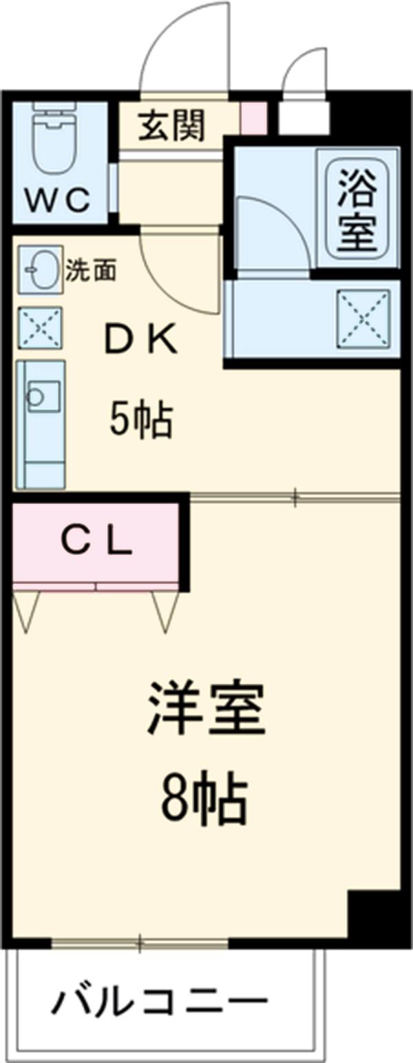 ステータス立川(1DK/3階)の間取り写真