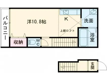 ラ・テラス和泉府中(ワンルーム/2階)の間取り写真