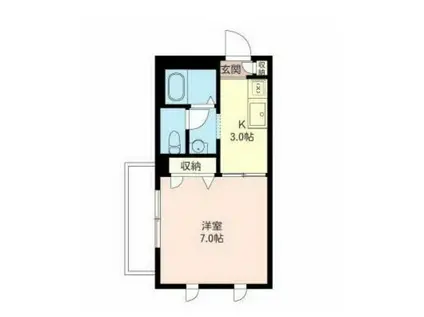 ハニーコーム(1K/2階)の間取り写真