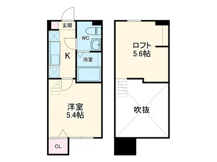 LOUPDEMER相模大野(1K/1階)の間取り写真