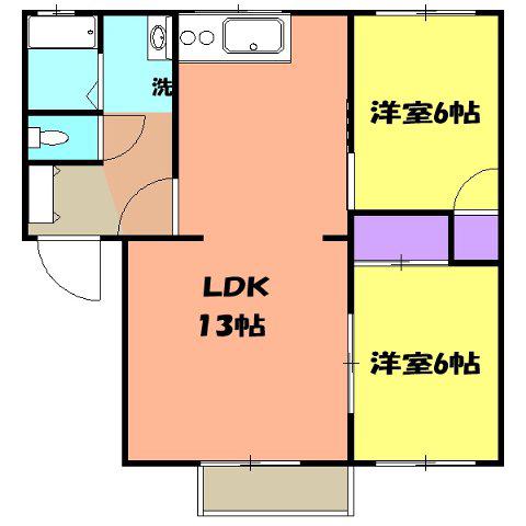 フレグランス80(2LDK/2階)の間取り写真