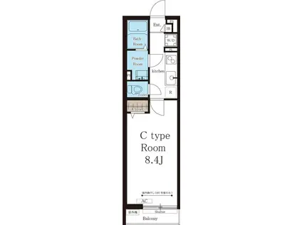 LE PARC相模原(1K/2階)の間取り写真