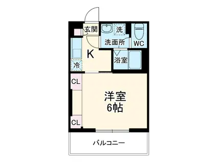 リブリ・LIBERTAS(1K/2階)の間取り写真