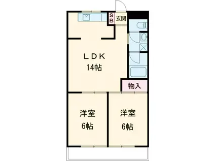 WILLさくら町前(2LDK/3階)の間取り写真