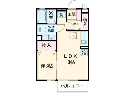 リビングタウン石川町(1LDK/1階)の間取り写真