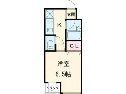 ビルドセキネ(1K/4階)の間取り写真